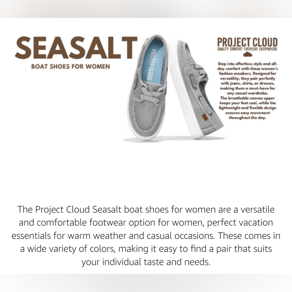 NIB Project Cloud Boat Deck Shoes Sneakers Loafers Size 9 Topsiders Canvas - Picture 7 of 13